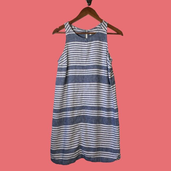 Old Navy Striped Linen Blend Shift Dress Size S/P - Picture 1 of 6